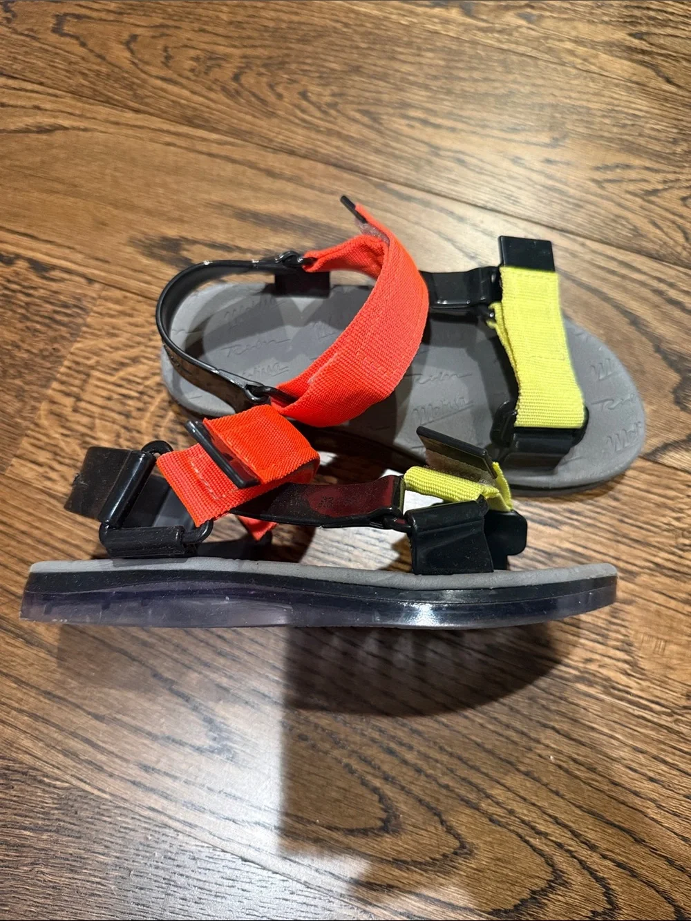 Melissa Kids Neon Orange and Yellow Strap Sandals